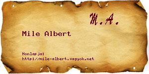 Mile Albert névjegykártya